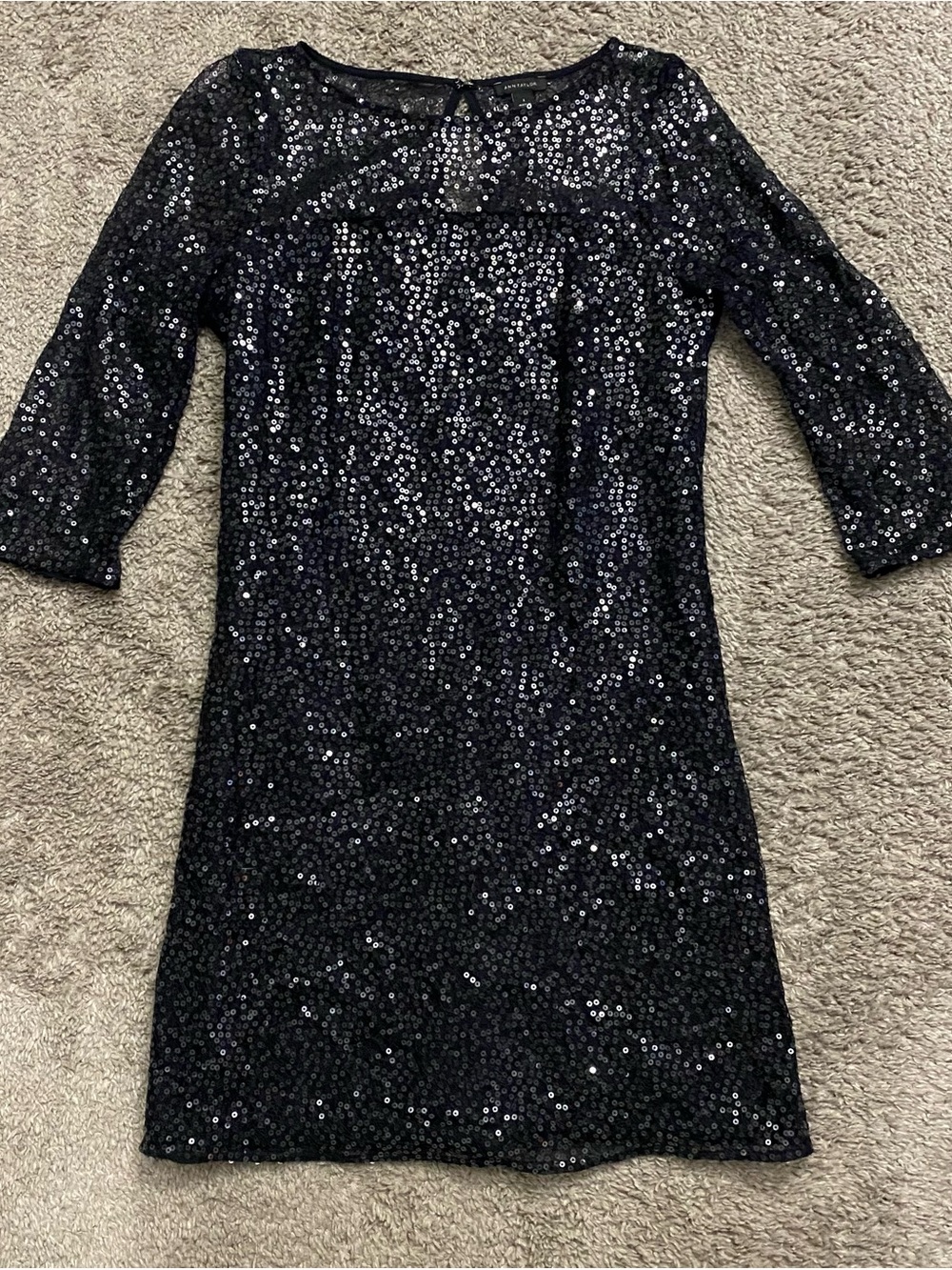 Ann Taylor Black Sequin Mini Dress